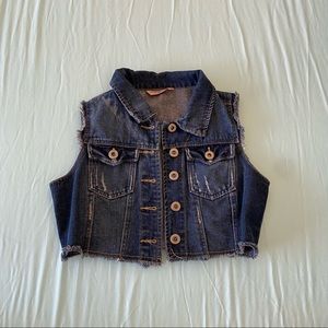 denim cropped vest